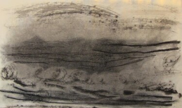 Drawing titled "die Welle" by Irena Paskali, Original Artwork, Charcoal