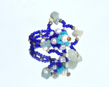 Design intitulée "Strange blue ring" par Irena Zelickman, Œuvre d'art originale, Bijoux
