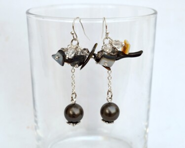 Design intitulée "Rainy day earrings" par Irena Zelickman, Œuvre d'art originale, Bijoux