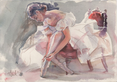 Malarstwo zatytułowany „Dreams of ballet. E…” autorstwa Irene Bibik-Chkolian, Oryginalna praca, Akwarela
