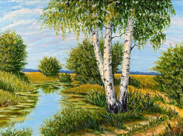 "Landscape with beec…" başlıklı Tablo Irene Nekrasova tarafından, Orijinal sanat, Petrol