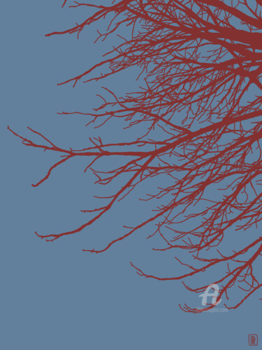 Digital Arts titled "Arbres-Hiver-01.jpg" by Irène Gautier, Original Artwork, Digital Painting