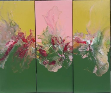 Schilderij getiteld "Triptychon Flora" door Irene Mitawski, Origineel Kunstwerk, Acryl