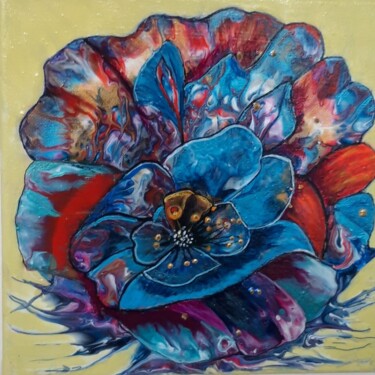 绘画 标题为“dekorative Blume” 由Irene Mitawski, 原创艺术品, 丙烯