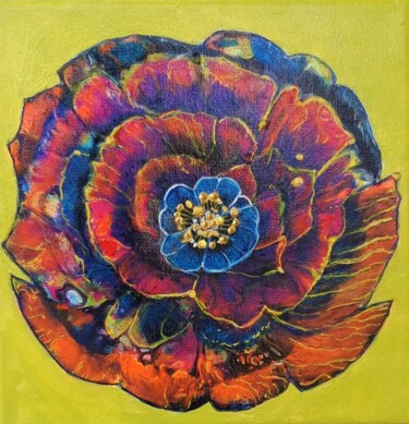绘画 标题为“Abstrakte Blume 2” 由Irene Mitawski, 原创艺术品, 丙烯