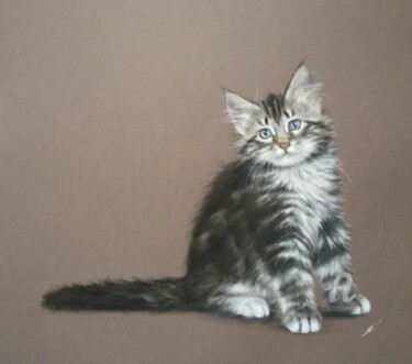 Рисунок под названием "Kitty" - Irene_art, Подлинное произведение искусства, Пастель