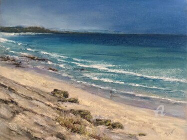 Drawing titled "Seascape of Galicia" by Irene_art, Original Artwork, Pastel