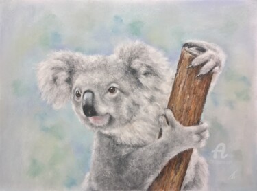 Рисунок под названием "Cute koala" - Irene_art, Подлинное произведение искусства, Пастель