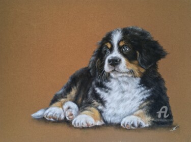 Dibujo titulada "Doggy" por Irene_art, Obra de arte original, Pastel