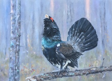 Drawing titled "Capercaillie. Fores…" by Irene_art, Original Artwork, Pastel