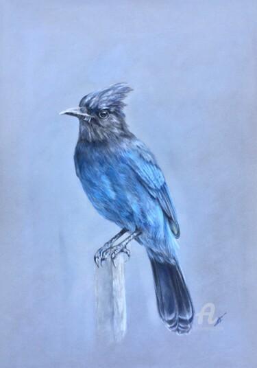 Rysunek zatytułowany „Blue bird” autorstwa Irene_art, Oryginalna praca, Pastel