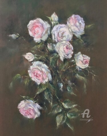 Desenho intitulada "Roses" por Irene_art, Obras de arte originais, Pastel