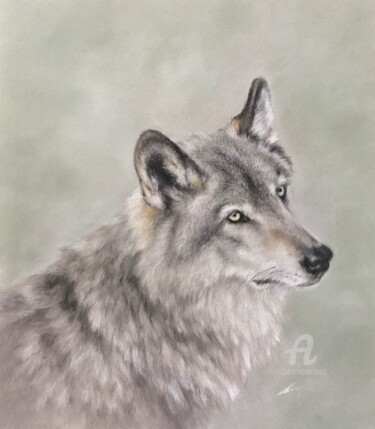 Tekening getiteld "Wolf soul" door Irene_art, Origineel Kunstwerk, Pastel