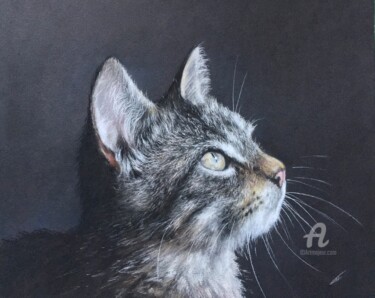 Drawing titled "Ledi on black" by Irene_art, Original Artwork, Pastel