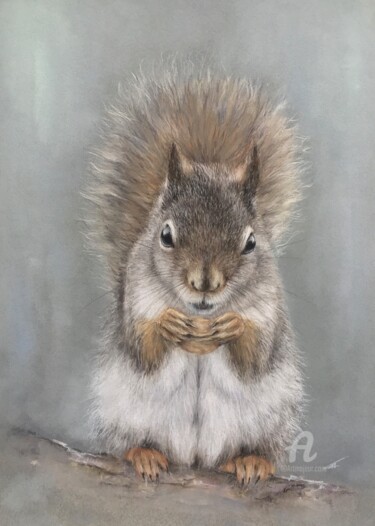 Drawing titled "Walnut" by Irene_art, Original Artwork, Pastel