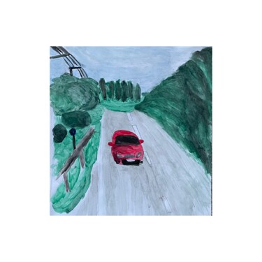 Painting titled "The Highway" by Irfan Ajvazi, Original Artwork, Acrylic