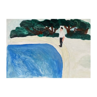 Pittura intitolato "Pool" da Irfan Ajvazi, Opera d'arte originale, Acrilico