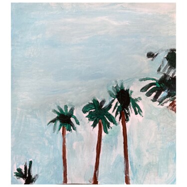 Картина под названием "Palms" - Irfan Ajvazi, Подлинное произведение искусства, Акрил