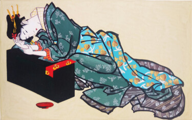图画 标题为“Young Japanese woma…” 由Iriia Belogorskaya, 原创艺术品, 水粉