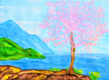 Painting titled "Cercis tree 2 Cerci…" by Irina Afonskaya, Original Artwork, Watercolor