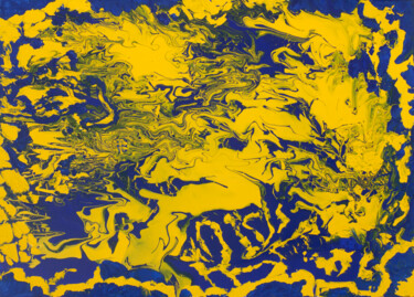 Картина под названием "Abstract acrylic fl…" - Irina Afonskaya, Подлинное произведение искусства, Акрил Установлен на Деревя…