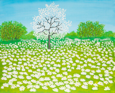 제목이 "Spring meadow with…"인 미술작품 Irina Afonskaya로, 원작, 아크릴