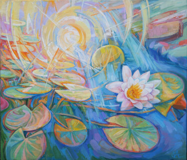 Malarstwo zatytułowany „Солнце в моём пруду…” autorstwa Irina Andreieva, Oryginalna praca, Olej