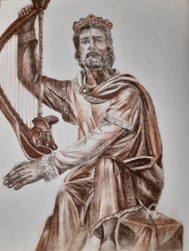 Drawing titled "Псалтирь царя Давида" by Irina Androsova, Original Artwork, Pencil