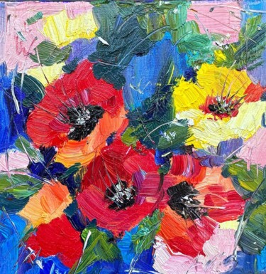 제목이 "Floral Fireworks"인 미술작품 Irina Anis로, 원작, 기름