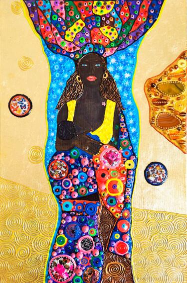 Pintura titulada "Black African woman…" por Irina Bast, Obra de arte original, Acrílico Montado en Bastidor de camilla de ma…
