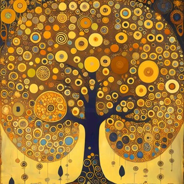 Digital Arts με τίτλο "TREE OF LIFE - GOLD…" από Irina Bast, Αυθεντικά έργα τέχνης, Μελάνι