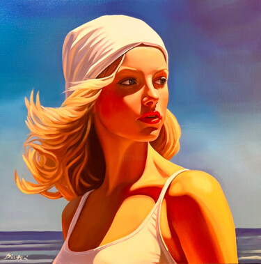 Painting titled "My summer" by Irina Biatturi, Original Artwork, Oil Mounted on Wood Stretcher frame