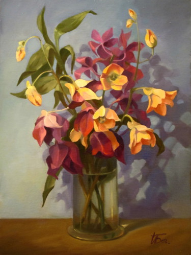 绘画 标题为“Орхидеи” 由Irina Bogdanova, 原创艺术品, 油 安装在纸板上