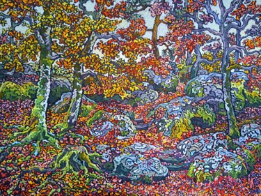 Pintura titulada "Forêt De Fontainebl…" por Irina Grigoriev-Vaschinkina, Obra de arte original, Pastel