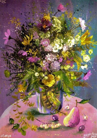 Картина под названием ""Летний букет"" - Ирина Жигалова, Подлинное произведение искусства, Акрил