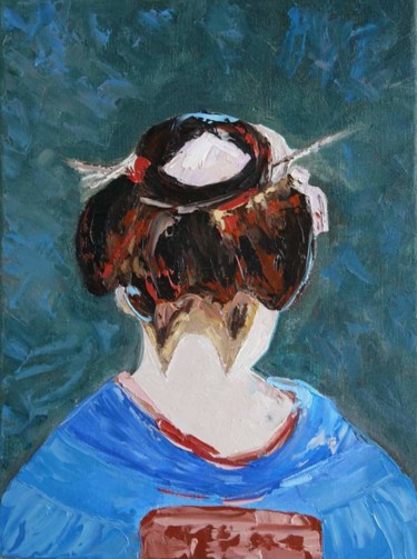 Schilderij getiteld "Geisha, oil paintin…" door Iryna Khmelevska, Origineel Kunstwerk, Olie