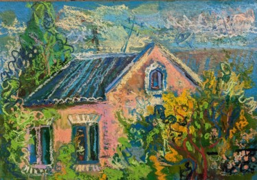 Painting titled "enchanted house Pai…" by Irina Kindritska, Original Artwork, Acrylic