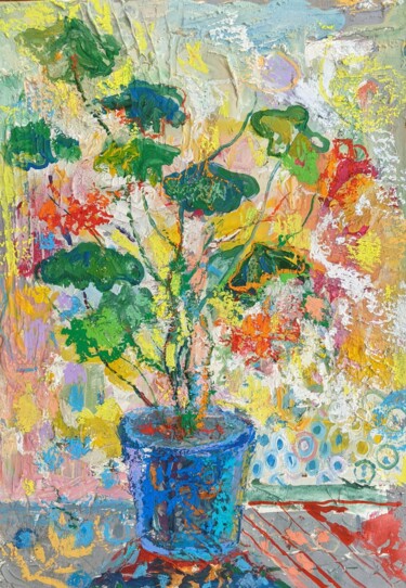 Картина под названием "flower of home comf…" - Ірина Кіндрицька, Подлинное произведение искусства, Гуашь