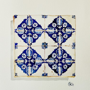 "Intricate Blue Azul…" başlıklı Tablo Irina Kurganskaya tarafından, Orijinal sanat, Suluboya