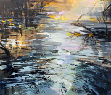 绘画 标题为“Evening reflection” 由Irina Laube, 原创艺术品, 丙烯