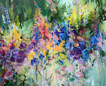 Malerei mit dem Titel "Summer garden VII" von Irina Laube, Original-Kunstwerk, Acryl