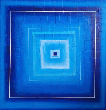 Schilderij getiteld "Into Blue" door Irina Laube, Origineel Kunstwerk, Acryl