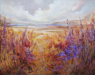 Painting titled "Blooming fields" by Irina Laube, Original Artwork, Acrylic