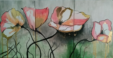 Картина под названием "Triptych “Flowers”" - Ирина Лоскутова, Подлинное произведение искусства, Акрил