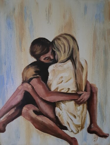 Painting titled ""In the arms". Love…" by Irina Oleynik, Original Artwork, Oil