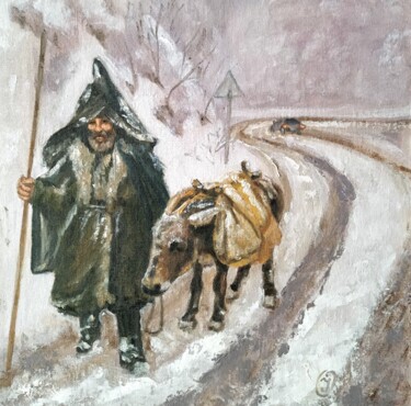 Pintura intitulada "Painting An old man…" por Irina Oleynik, Obras de arte originais, Óleo
