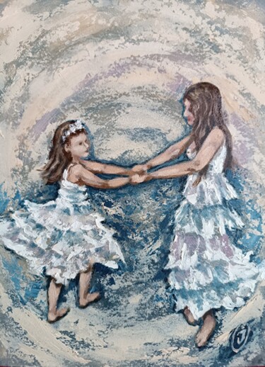 Malarstwo zatytułowany „Girl dancing with m…” autorstwa Irina Oleynik, Oryginalna praca, Olej