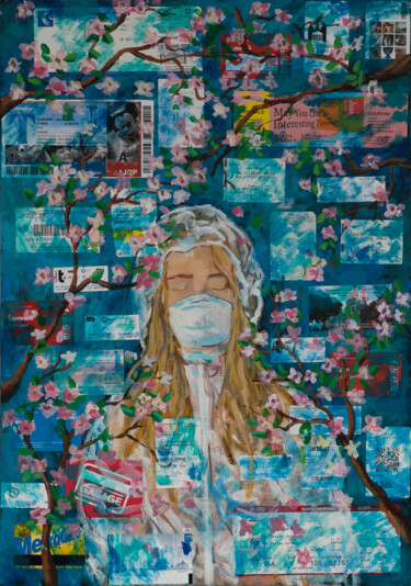 Картина под названием "Stay at Home" - Irina Petrova, Подлинное произведение искусства, Акрил Установлен на Деревянная рама…