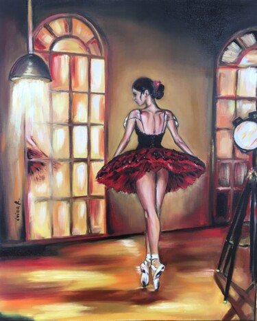 Pintura titulada "Pointes flamenco" por Irina R, Obra de arte original, Oleo Montado en Bastidor de camilla de madera