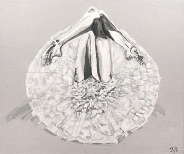 Pintura intitulada "The Dying Swan (cla…" por Irina Reitz, Obras de arte originais, Acrílico Montado em Armação em madeira